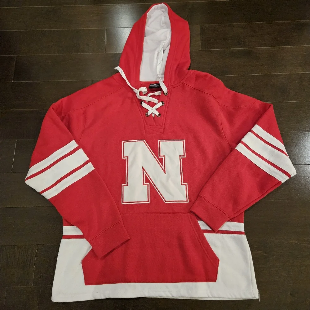 Colosseum Scarlet Nebraska Huskers Mens M Lace Up 3.0 Pullover Hoodie - Picture 1 of 8